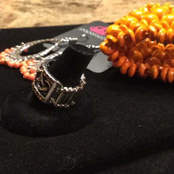 ☀️Sunny Trio: Orange Earrings, Bracelet & Ring. - Picture 3 of 3